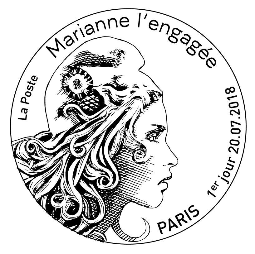 Timbre à date Marianne