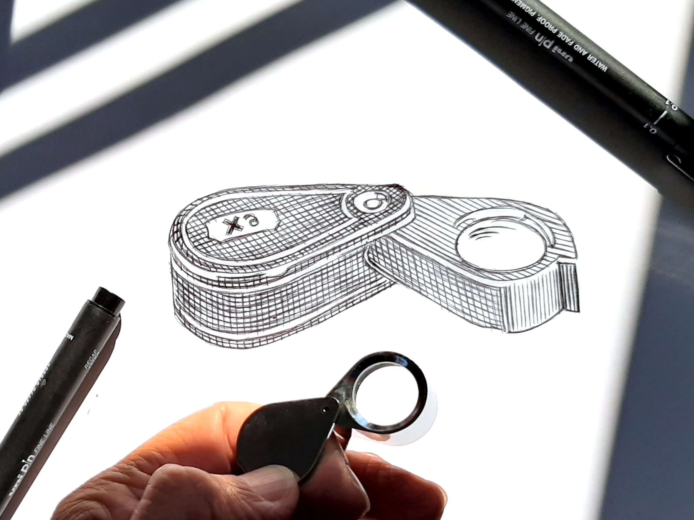 Dessin préparatoire bloc la gravure loupe horloger