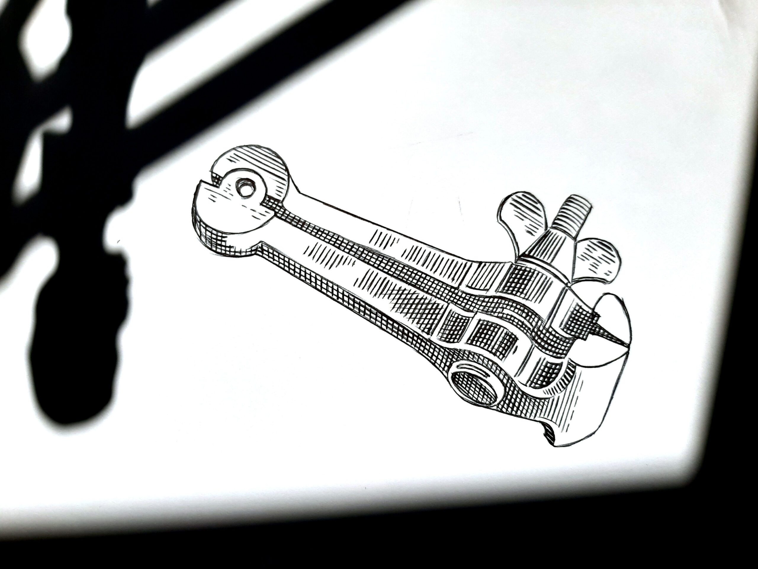 Dessin préparatoire bloc la gravure pince