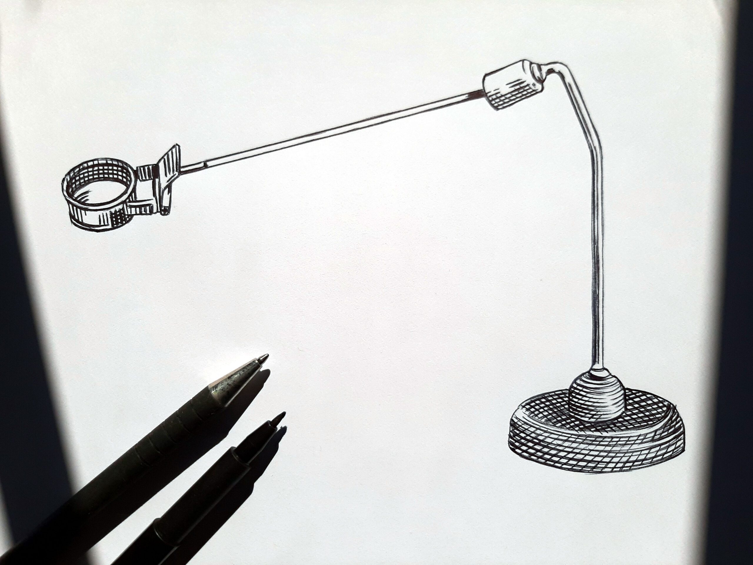 Dessin préparatoire bloc la gravure porte loupe